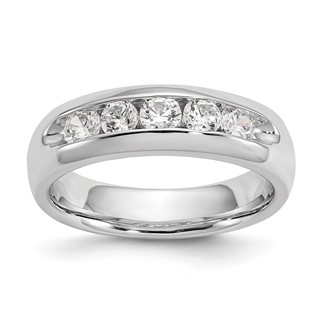 14K White Gold 5-Stone (Holds 5-3.1mm Round) Open Channel Band Mounting