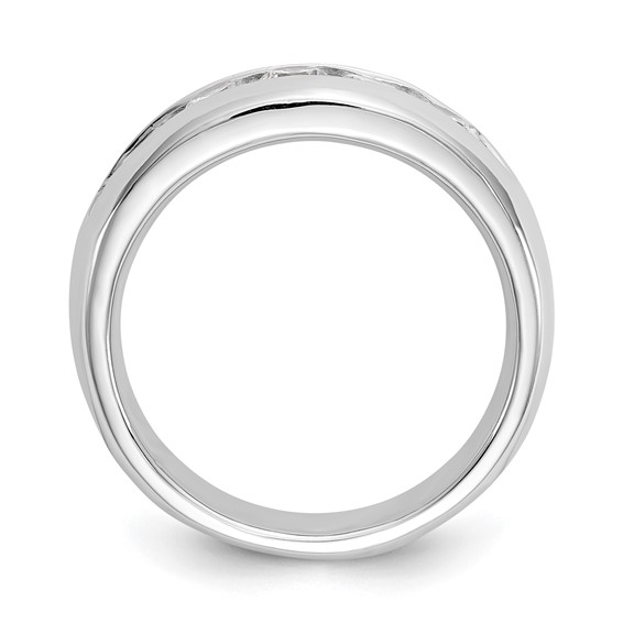 14K White Gold 5-Stone (Holds 5-3.4mm Round) Open Channel Band Mounting