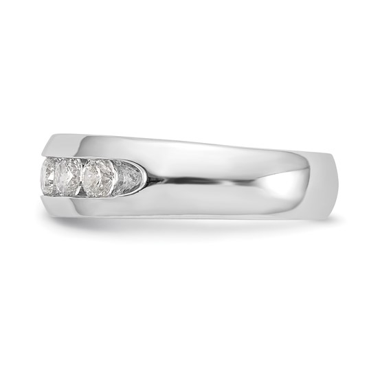 14K White Gold 5-Stone (Holds 5-3.4mm Round) Open Channel Band Mounting