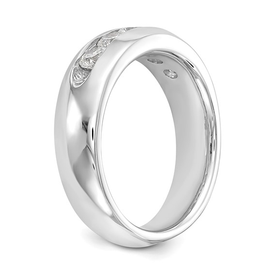 14K White Gold 5-Stone (Holds 5-3.4mm Round) Open Channel Band Mounting
