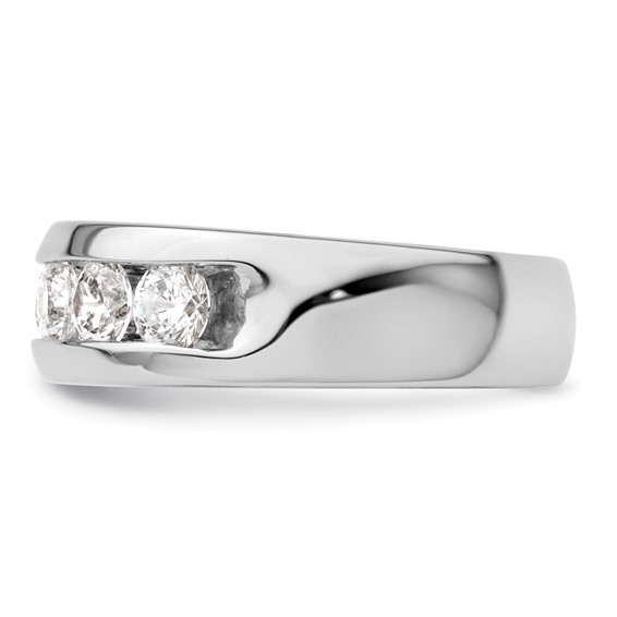 14K White Gold 5-Stone (Holds 5-3.7mm Round) Open Channel Band Mounting