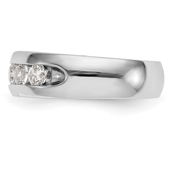 14K White Gold 5-Stone (Holds 5-4.00mm Round) Open Channel Band Mounting