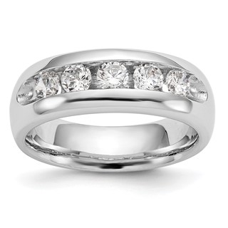 14K White Gold 5-Stone (Holds 5-4.00mm Round) Open Channel Band Mounting