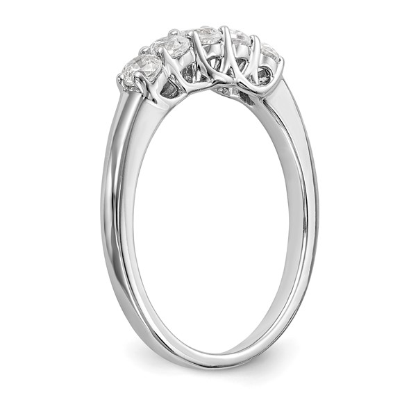 14K White Gold 5-Stone Shared Prong (Holds 5-2.9mm Round) Diamond Band Mounting