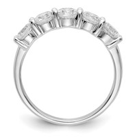 14K White Gold 1.33 Carat Lab Grown Diamond VS SI+ G+ Five Stone Complete Fashion Band view 3