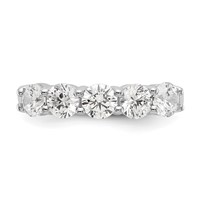 14K White Gold 1.33 Carat Lab Grown Diamond VS SI+ G+ Five Stone Complete Fashion Band view 5