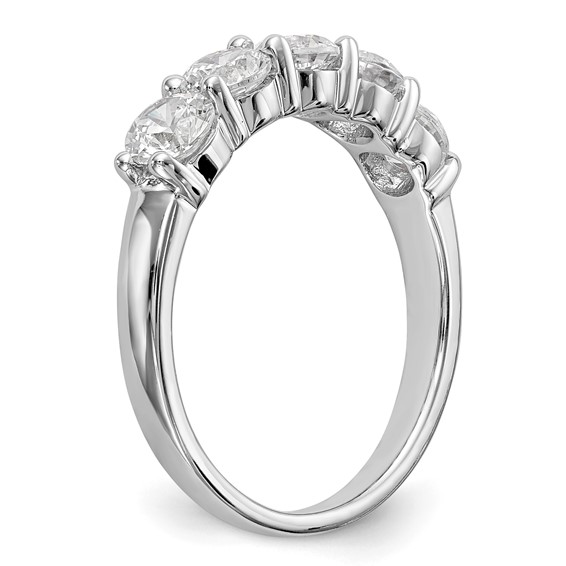 14K White Gold 5-Stone Shared Prong (Holds 5-4.2mm Round) Diamond Band Mounting