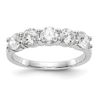 14K White Gold 1.33 Carat Lab Grown Diamond VS SI+ G+ Five Stone Complete Fashion Band view 1