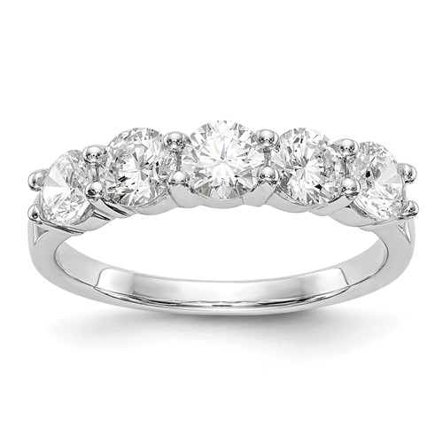Platinum 1.33 Ct Lab Grown Diamond VS SI+ G+ 5 Stone Complete Band