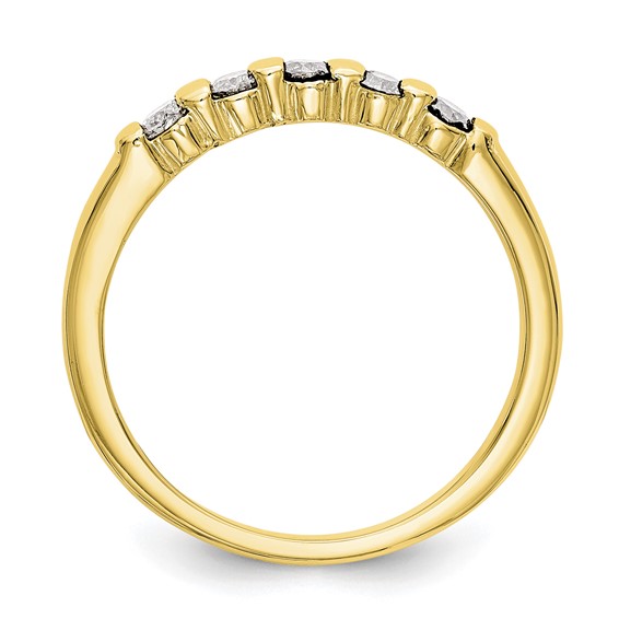 10K Yellow Gold 5-Stone Band Mounting
