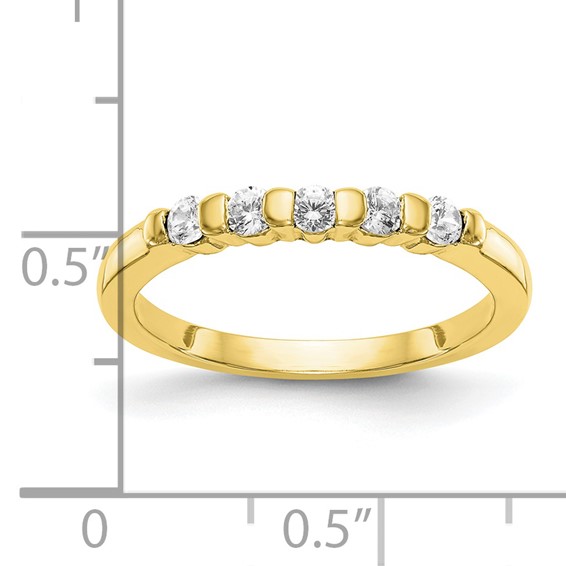 10K Yellow Gold 5-Stone Band Mounting
