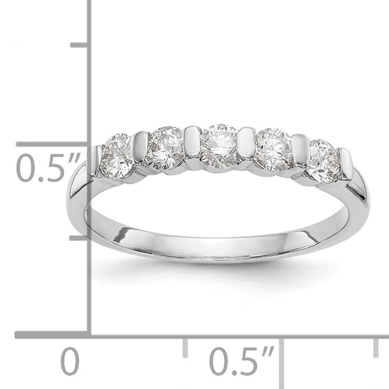 14K White Gold 5-Stone Channel-set (Holds 5-2.9mm Round) Diamond Band Mounting