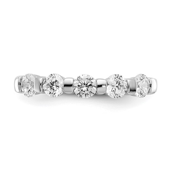 14K White Gold 5-Stone Channel-set (Holds 5-3.4mm Round) Diamond Band Mounting