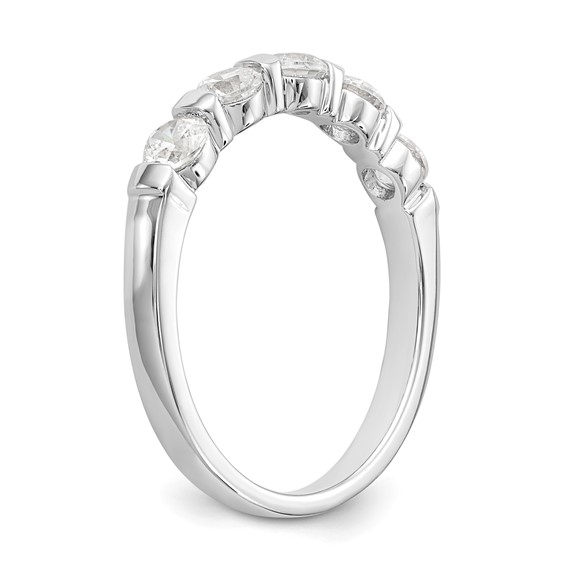 14K White Gold 5-Stone Channel-set (Holds 5-3.4mm Round) Diamond Band Mounting