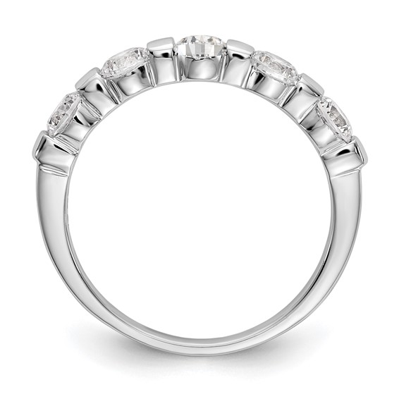 14K White Gold 5-Stone Channel-set (Holds 5-3.7mm Round) Diamond Band Mounting