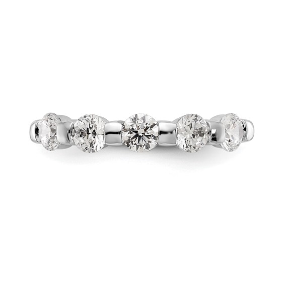14K White Gold 5-Stone Channel-set (Holds 5-3.7mm Round) Diamond Band Mounting