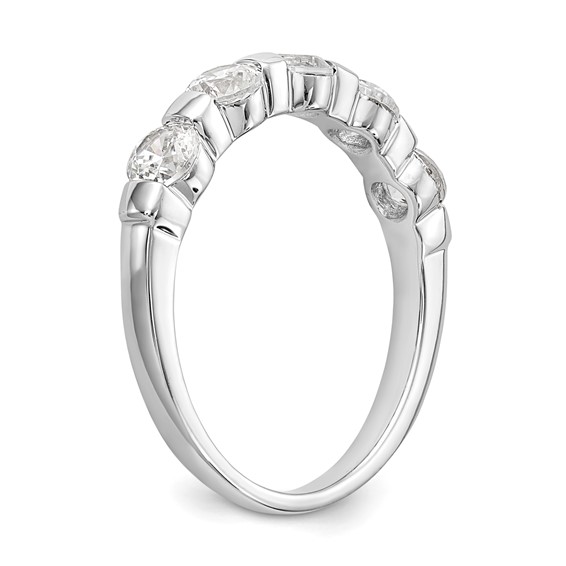 14K White Gold 5-Stone Channel-set (Holds 5-3.7mm Round) Diamond Band Mounting