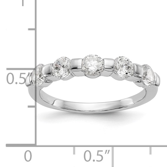 14K White Gold 5-Stone Channel-set (Holds 5-3.7mm Round) Diamond Band Mounting