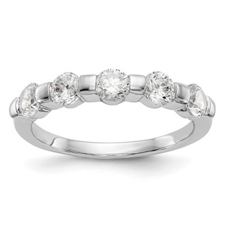 14K White Gold 5-Stone Channel-set (Holds 5-3.7mm Round) Diamond Band Mounting