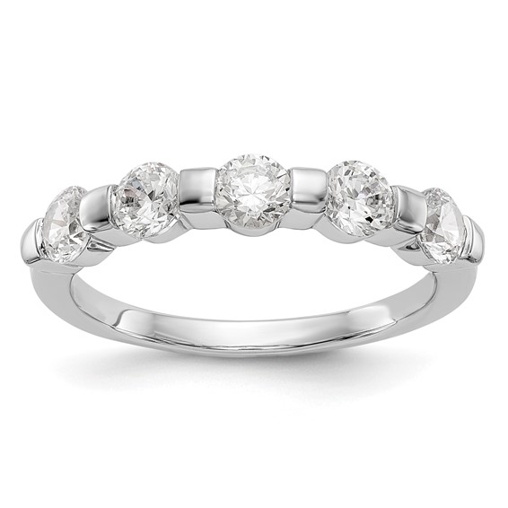 14K White Gold 5-Stone Channel-set (Holds 5-3.7mm Round) Diamond Band Mounting