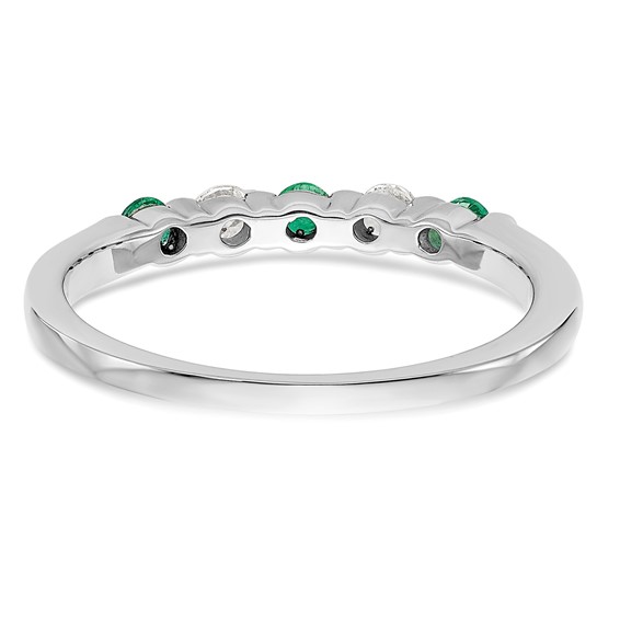 14k White Gold 2.9mm Emerald AA Diamond Anniversary Band