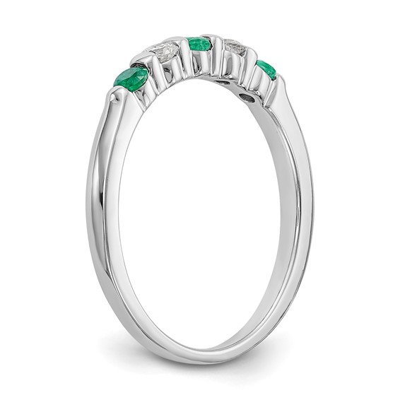 14k White Gold 2.9mm Emerald AA Diamond Anniversary Band