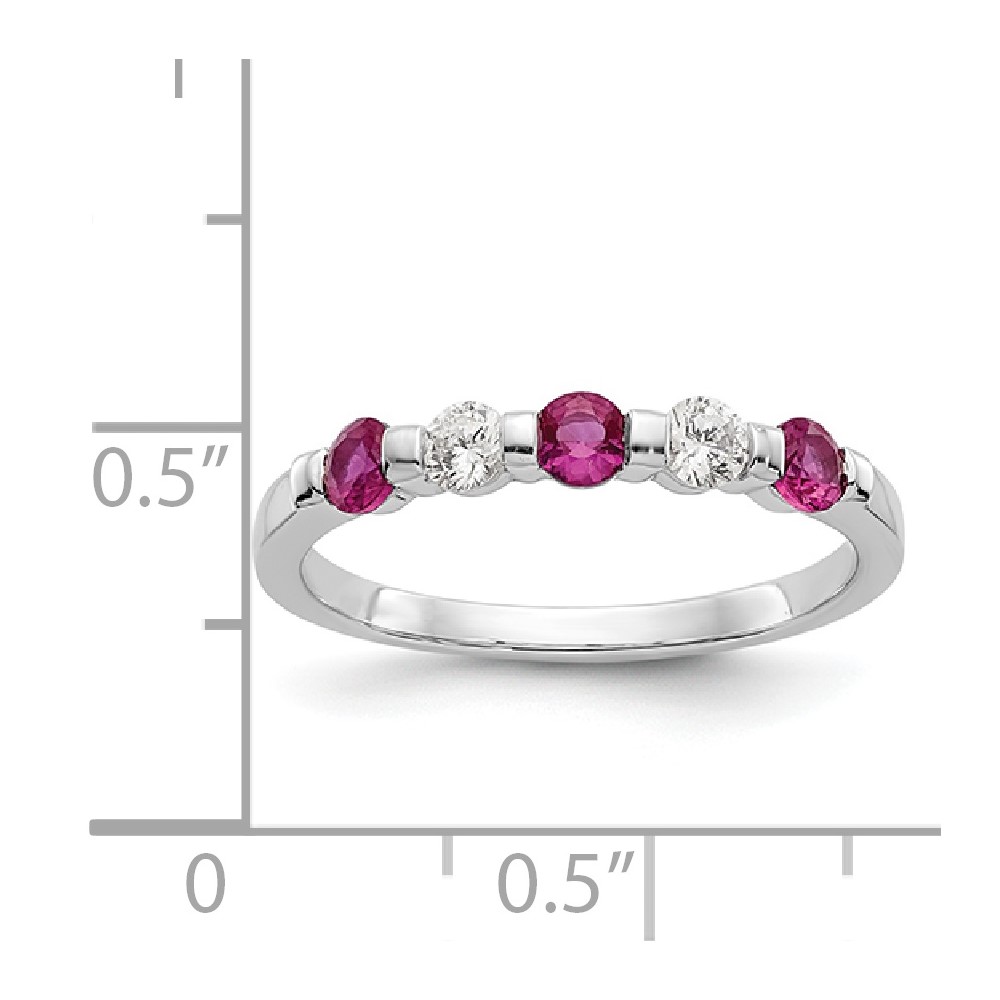 14k White Gold 1/5 carat Diamond and Ruby Complete Band (RM3285B-RU-019-WAA)