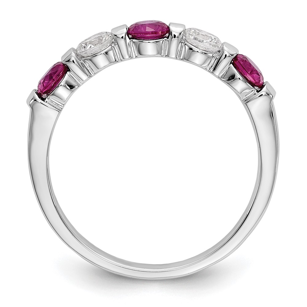 14k White Gold 1/3 carat Diamond and Ruby Complete Band (RM3285B-RU-030-WAA)