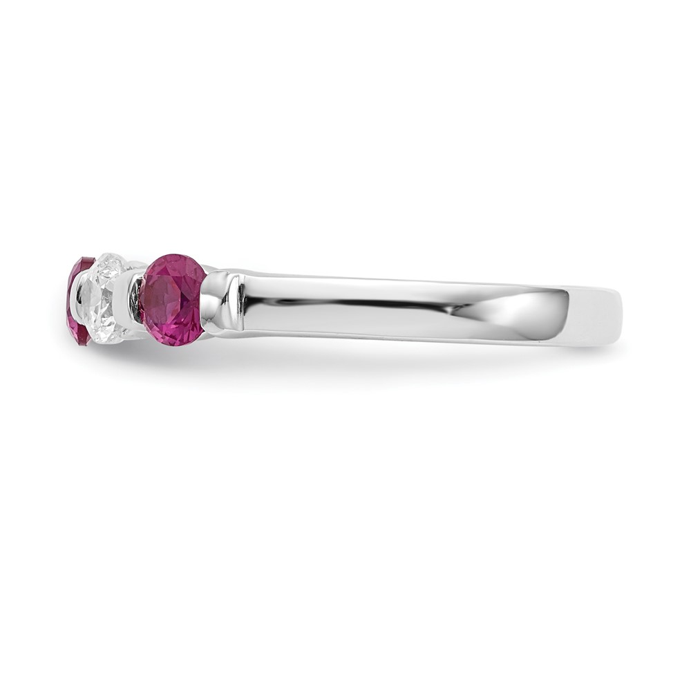 14k White Gold 1/3 carat Diamond and Ruby Complete Band (RM3285B-RU-030-WAA)