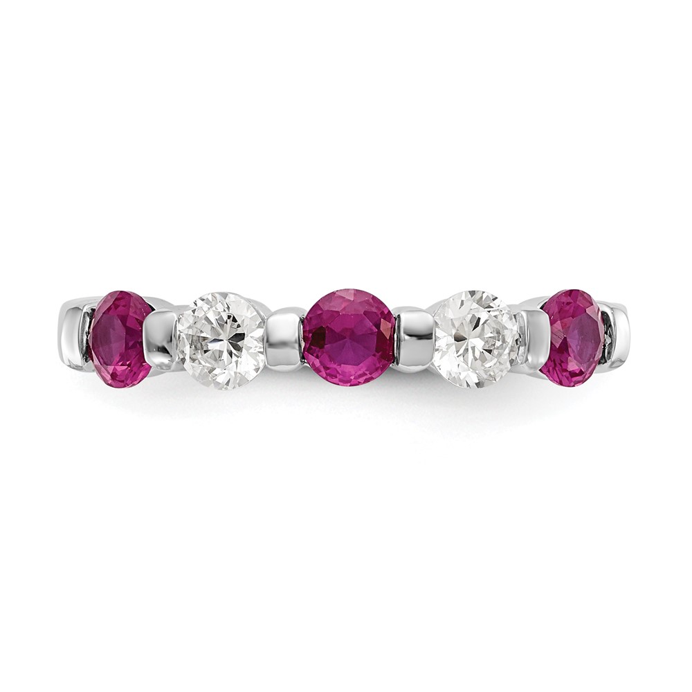 14k White Gold 1/3 carat Diamond and Ruby Complete Band (RM3285B-RU-030-WAA)