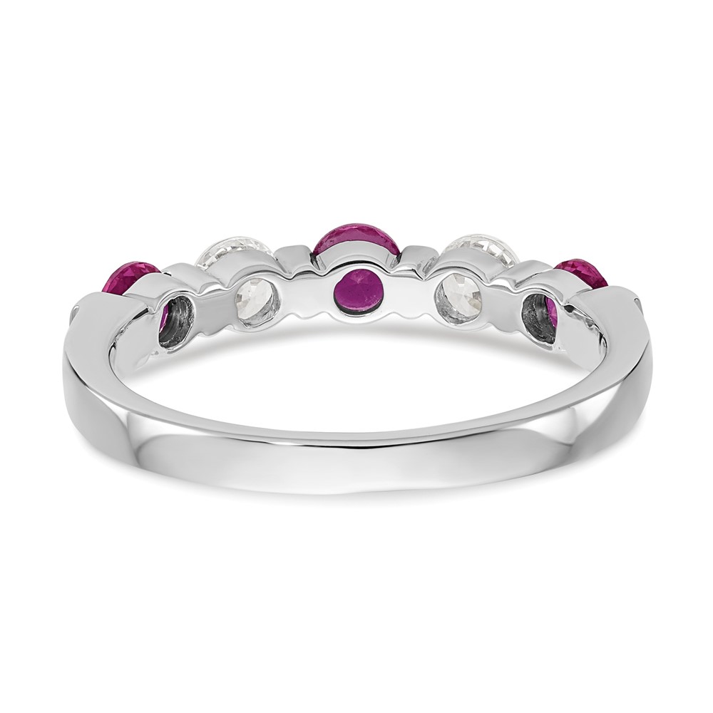 14k White Gold 1/3 carat Diamond and Ruby Complete Band (RM3285B-RU-030-WAA)