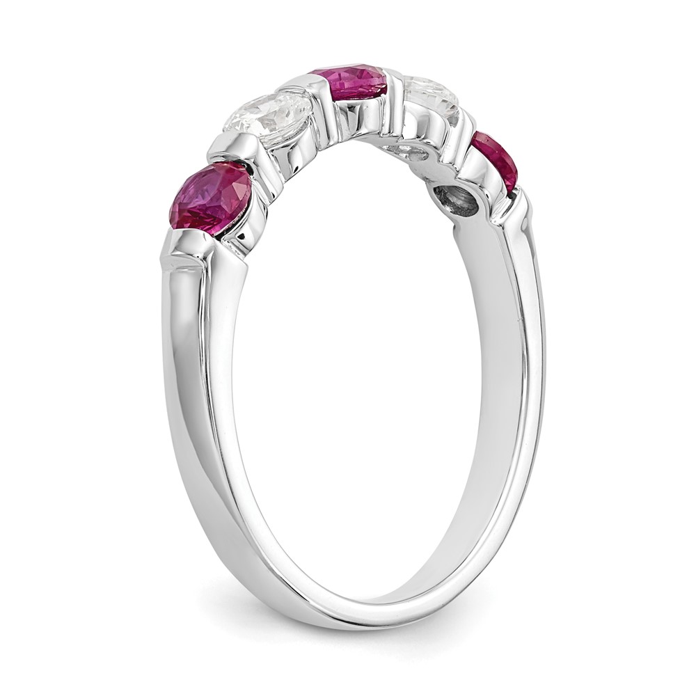 14k White Gold 1/3 carat Diamond and Ruby Complete Band (RM3285B-RU-030-WAA)