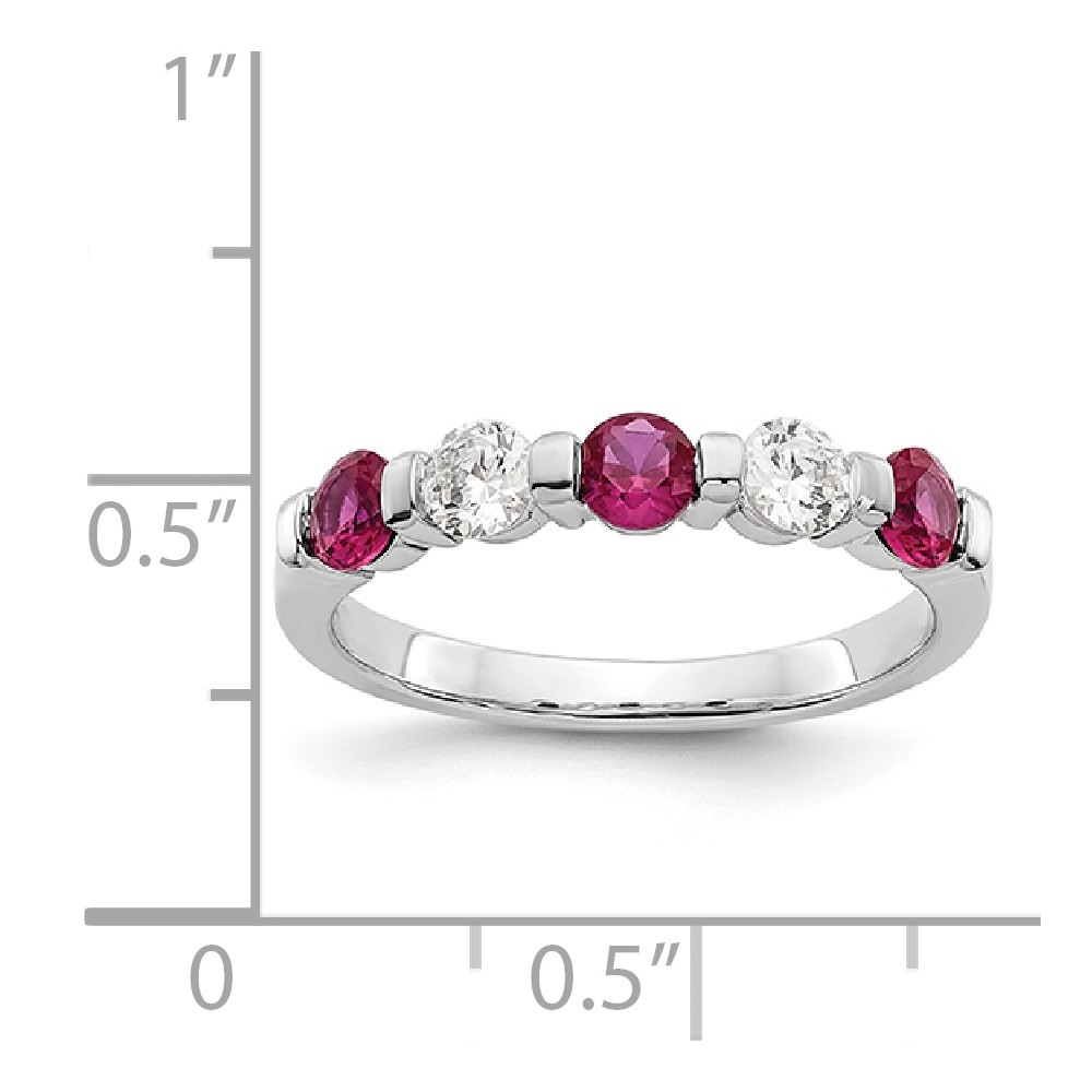14k White Gold 1/3 carat Diamond and Ruby Complete Band (RM3285B-RU-030-WAA)