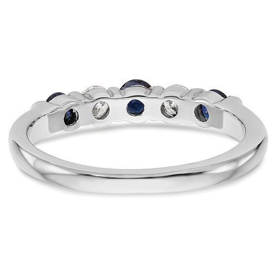14k White Gold 2.9mm Sapphire AA Diamond Anniversary Band