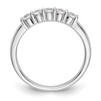True Origin 14K White Gold 0.33 Carat Lab Grown Diamond VS+ F+ Complete Round Five Stone Ring view 2