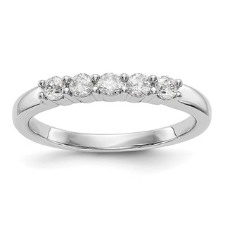 14K White Gold 5-Stone Shared Prong (Holds 5-2.5mm Round) Diamond Band Mounting