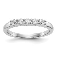 True Origin 14K White Gold 0.33 Carat Lab Grown Diamond VS+ F+ Complete Round Five Stone Ring view 1
