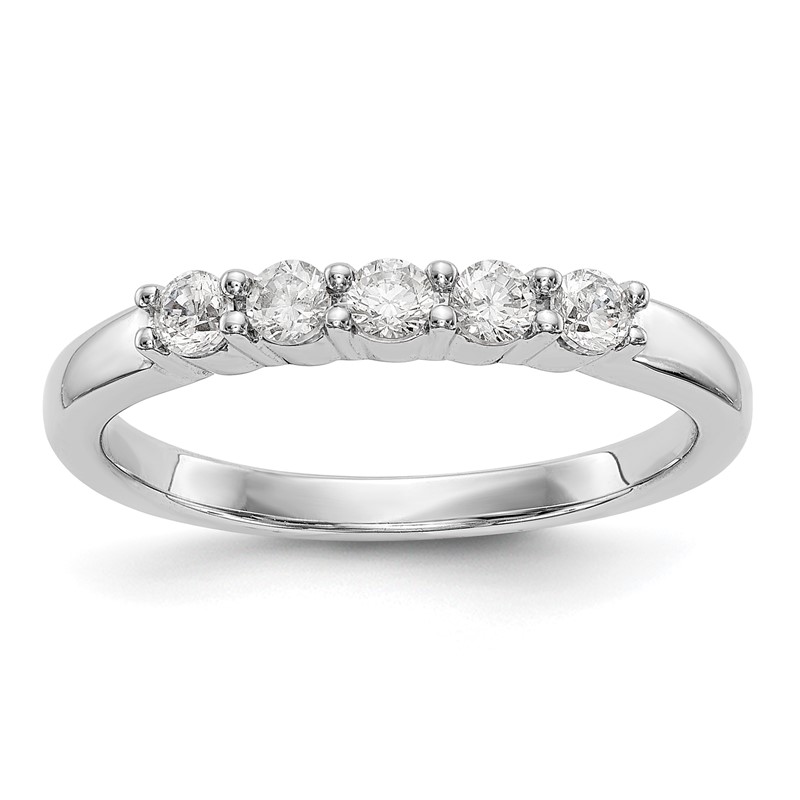 True Origin 14K White Gold 1/3 carat Lab Grown Diamond VS  D E F  Complete Five Stone Ring