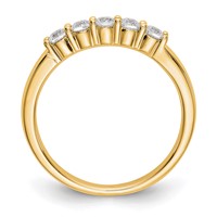 True Origin 14K Yellow Gold 0.33 Carat Lab Grown Diamond VS+ F+ Complete Round Five Stone Ring view 2