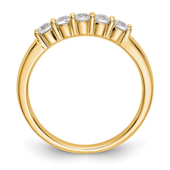 14K Yellow Gold 5-Stone Shared Prong (Holds 5-2.5mm Round) Diamond Band Mounting