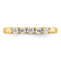 True Origin 14K Yellow Gold 0.33 Carat Lab Grown Diamond VS+ F+ Complete Round Five Stone Ring view 4