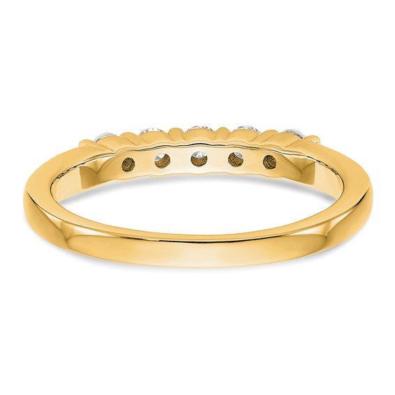 14K Yellow Gold 5-Stone Shared Prong (Holds 5-2.5mm Round) Diamond Band Mounting