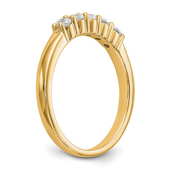 14K Yellow Gold 5-Stone Shared Prong (Holds 5-2.5mm Round) Diamond Band Mounting