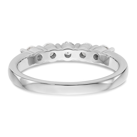 14K White Gold 5-Stone Shared Prong (Holds 5-2.9mm Round) Diamond Band Mounting