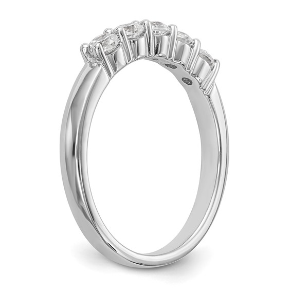 14K White Gold 5-Stone Shared Prong (Holds 5-2.9mm Round) Diamond Band Mounting