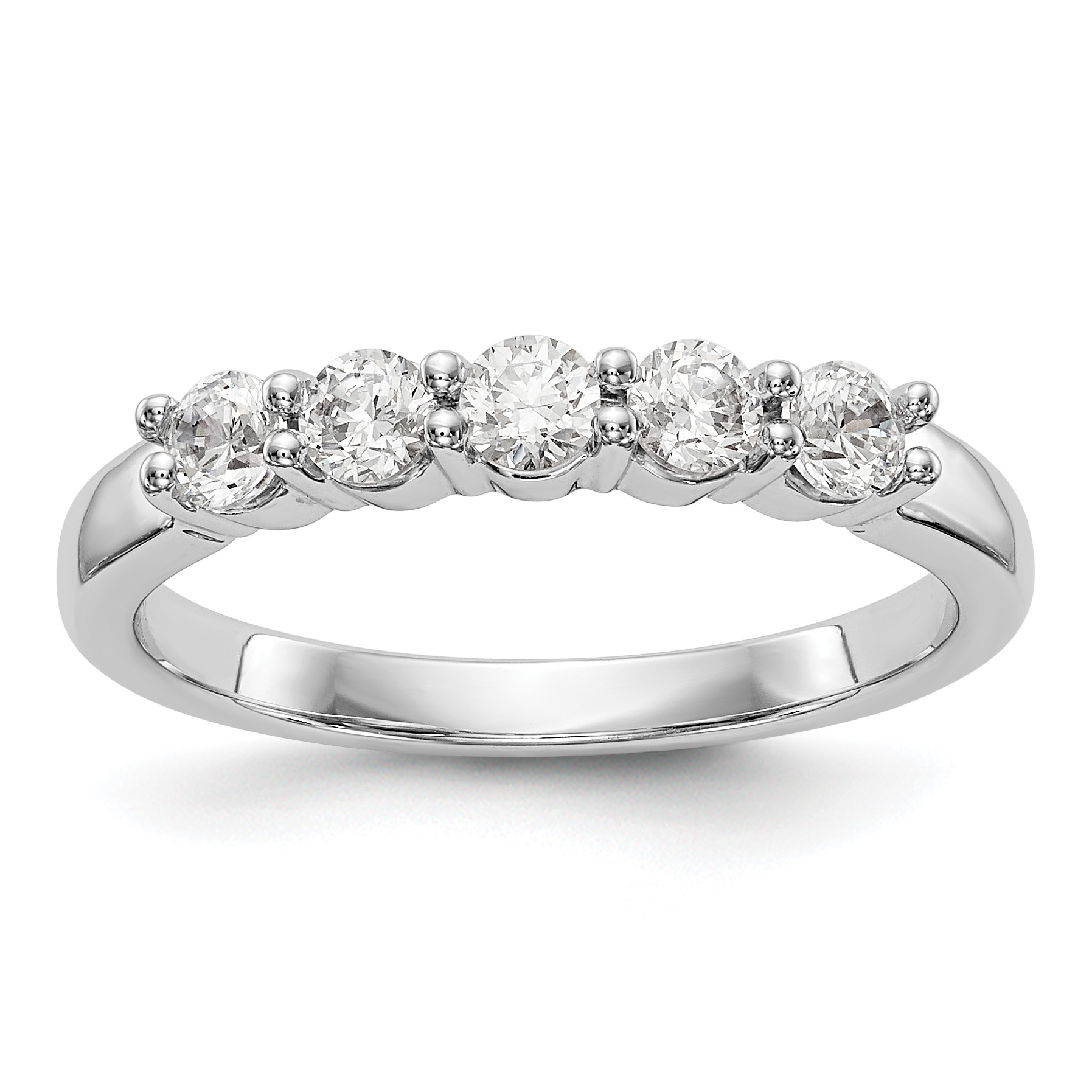 True Origin 14K White Gold 1/2 carat Lab Grown Diamond VS  D E F  Complete Five Stone Ring (RM3286B-050-WLD)