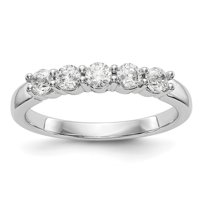 True Origin 14K White Gold 1/2 carat Lab Grown Diamond VS  D E F  Complete Five Stone Ring