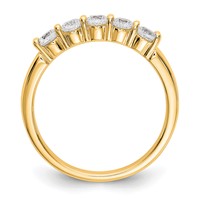 True Origin 14K Yellow Gold 0.50 Carat Lab Grown Diamond VS+ F+ Complete Round Five Stone Ring view 2