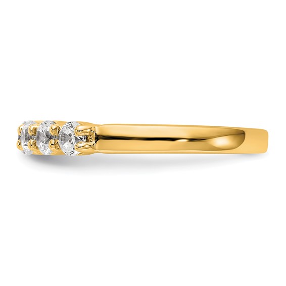 14K Yellow Gold 5-Stone Shared Prong (Holds 5-2.9mm Round) Diamond Band Mounting