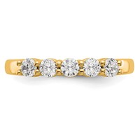 True Origin 14K Yellow Gold 0.50 Carat Lab Grown Diamond VS+ F+ Complete Round Five Stone Ring view 4
